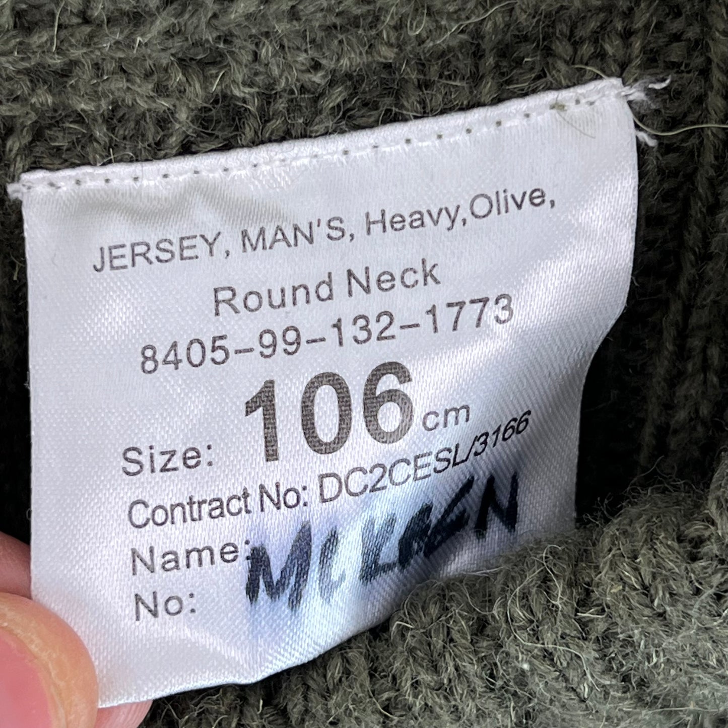 British Army Olive Green Pullover Jumper - Large 106cm