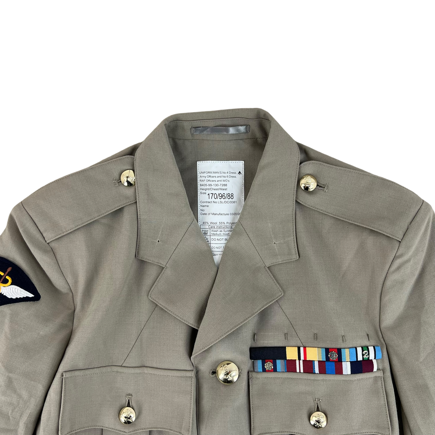 British RAF No. 6 Tropical Dress Jacket w/ Belt - Medium 170/96