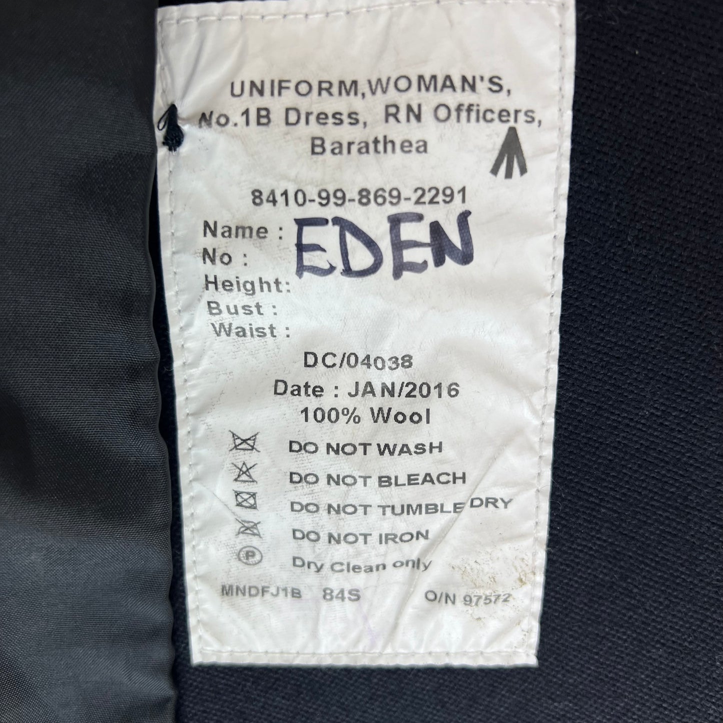 British Royal Navy Women's Officer's No 1B Class 1 Dress Jacket - Small 84S