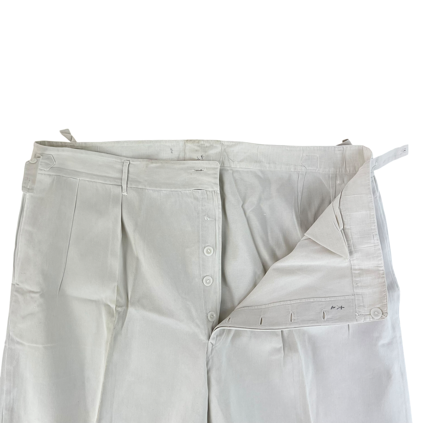 British Merchant Navy 50s Tropical White Trousers - W43 L29