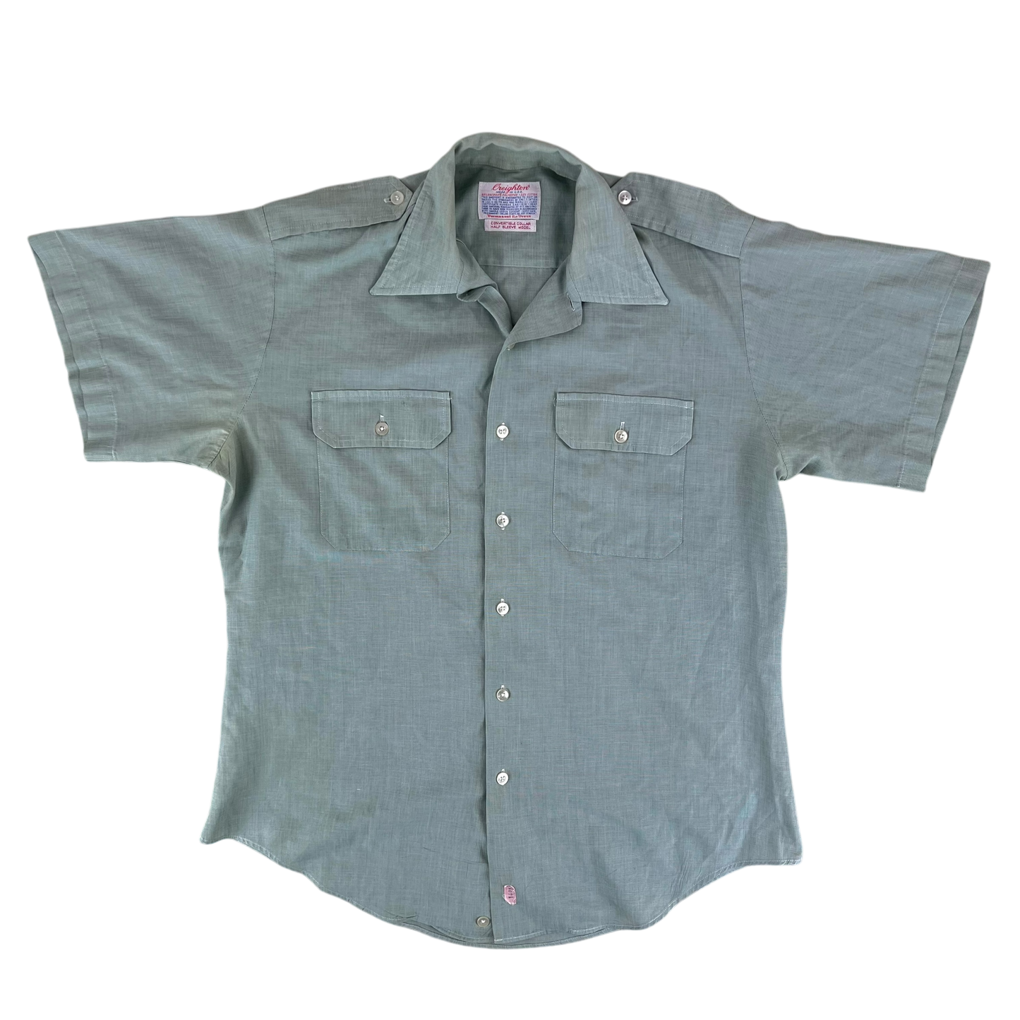 US Army 1970s Green Short Sleeve Shirt -