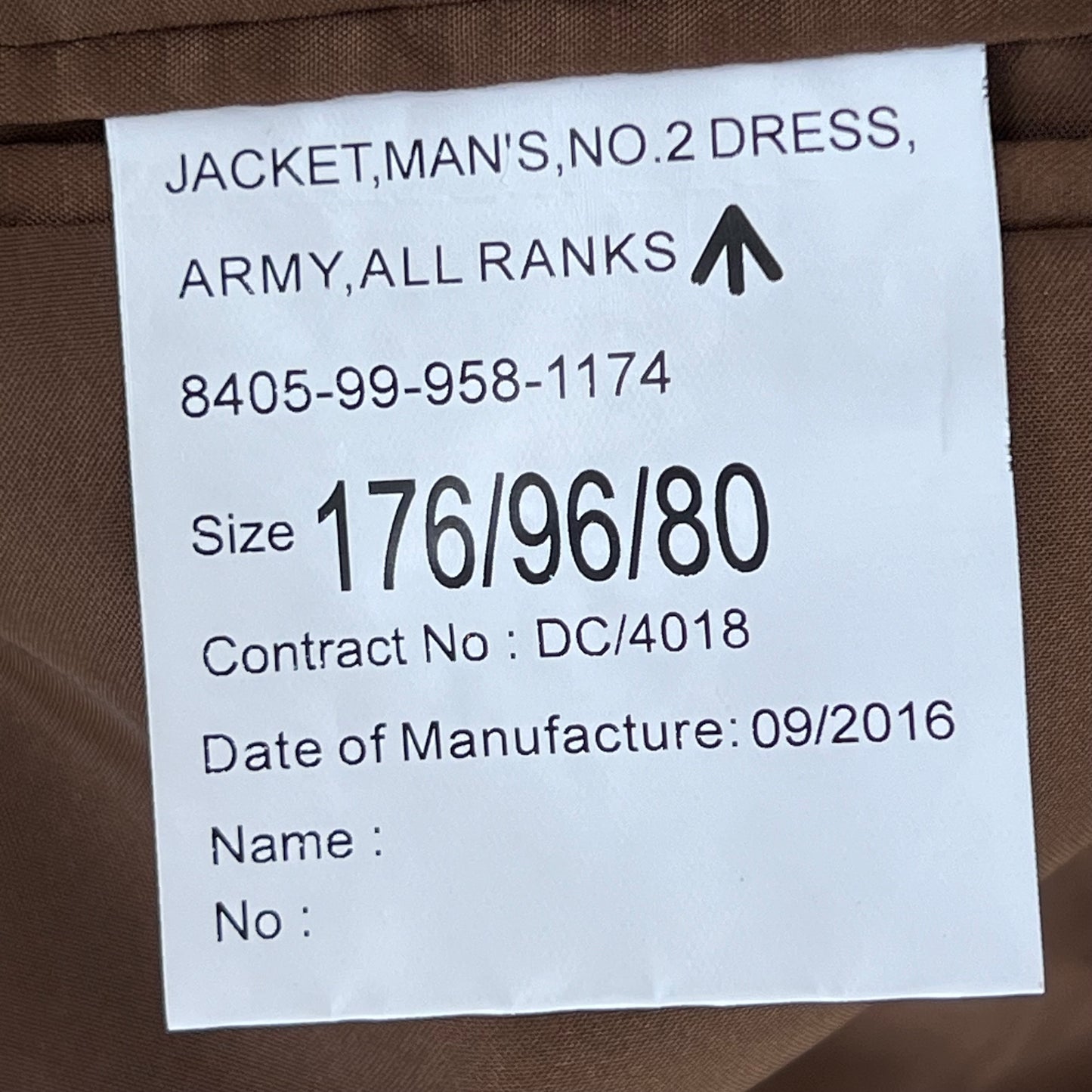 British Army No. 2 FAD Dress Jacket - REME - Medium 176/96