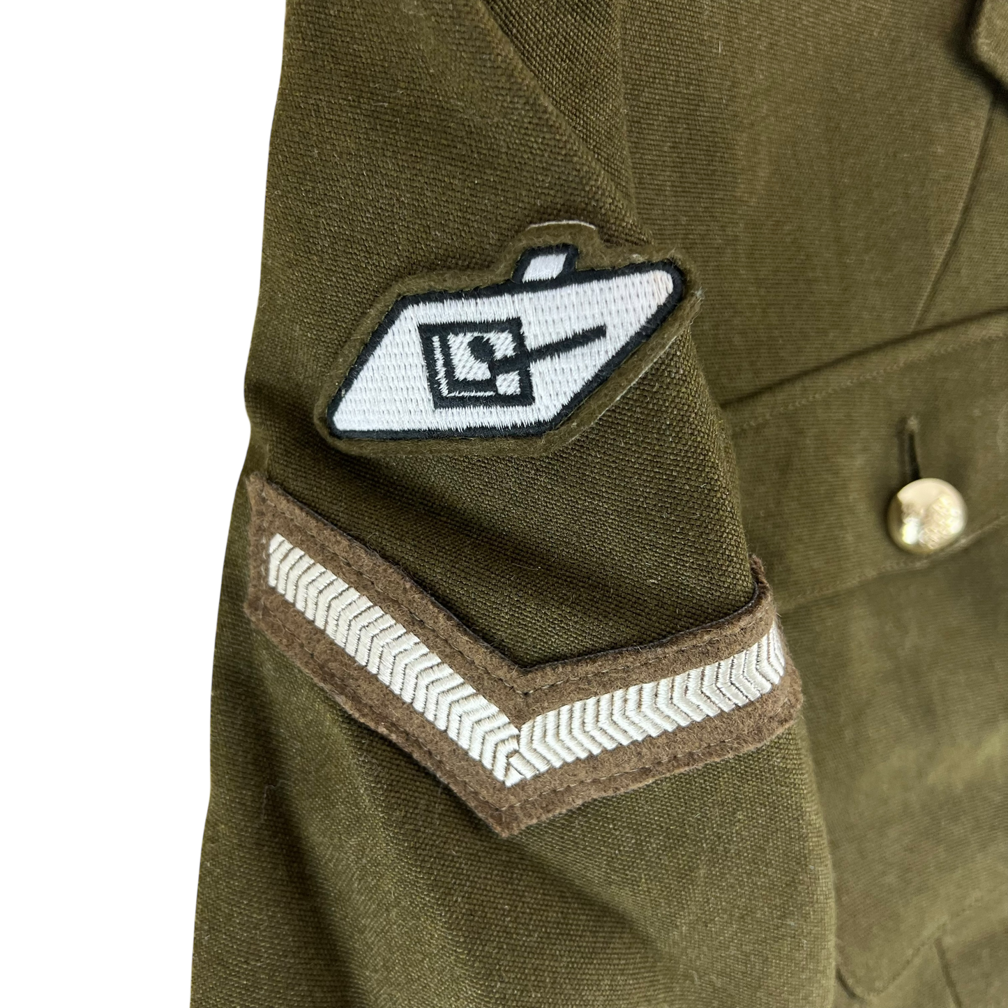 British Army 1980 Pattern No. 2 Olive Green Dress Jacket - Royal Tank Regiment - Medium 176/100