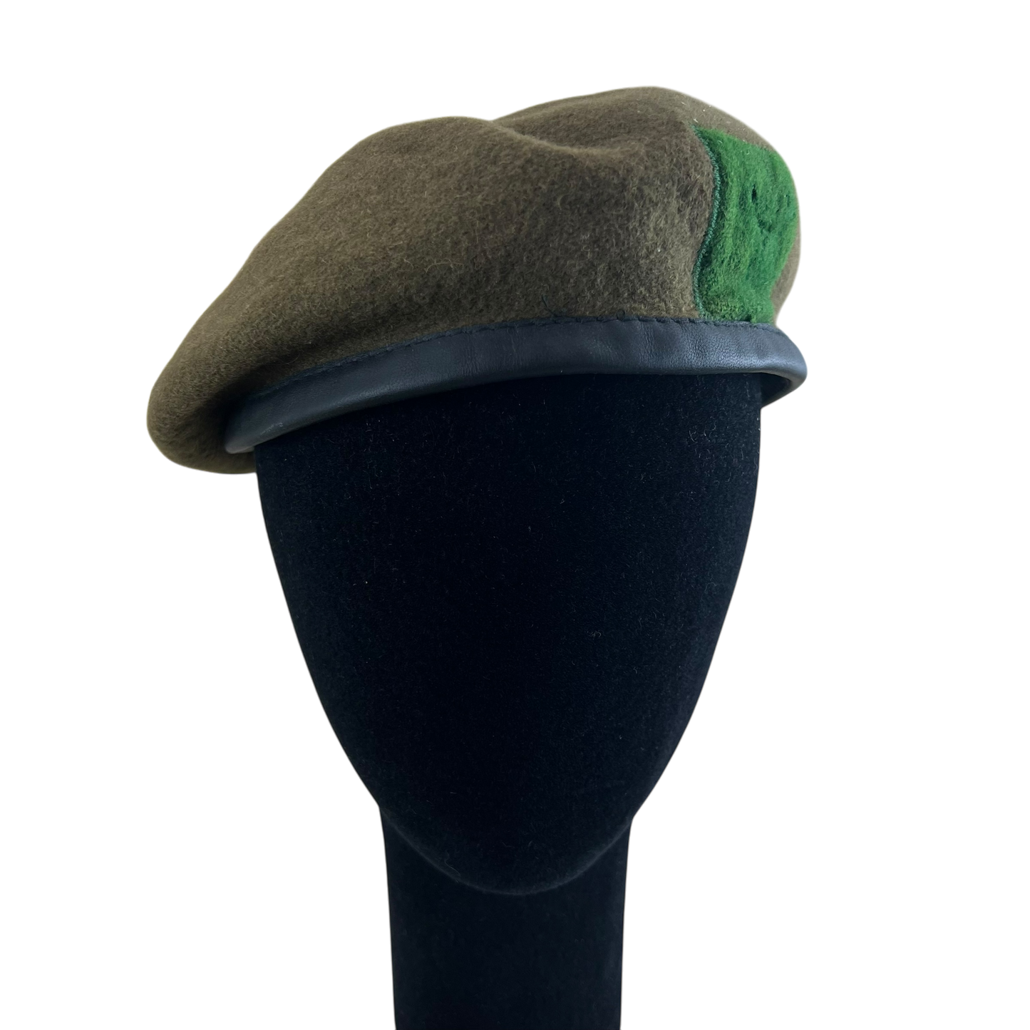 British Army Khaki Beret w Green -