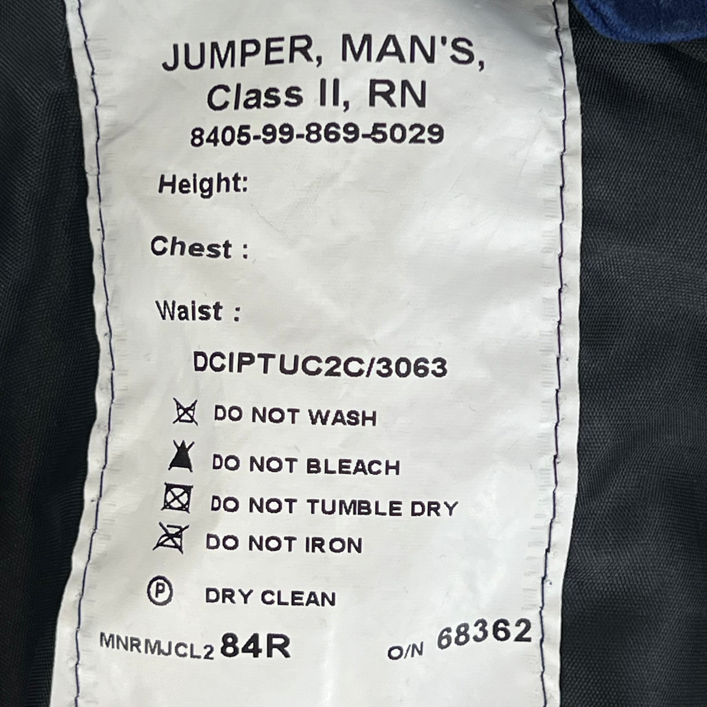 British Royal Navy Class II Jumper Sailor's Top - Small 84R