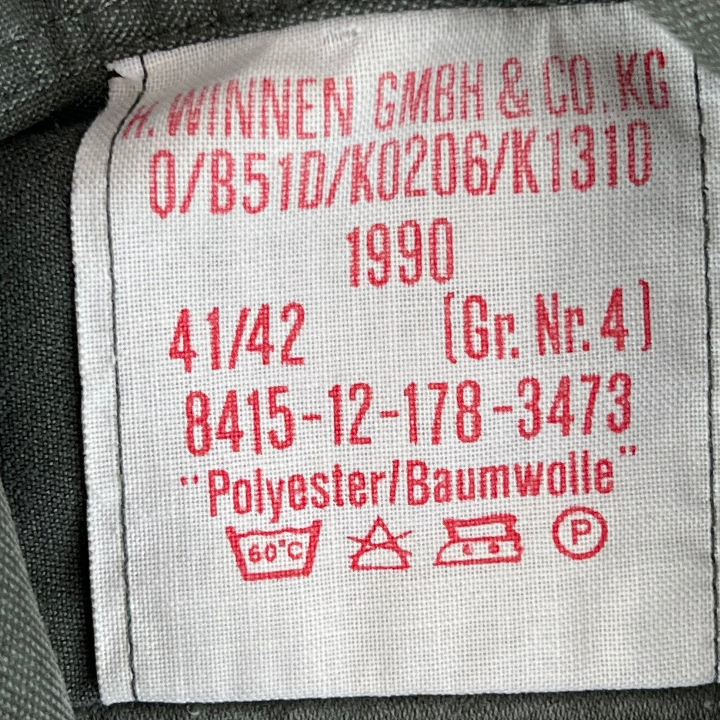 German Army Olive Green Long Sleeve Field Shirt - Large GrNr4