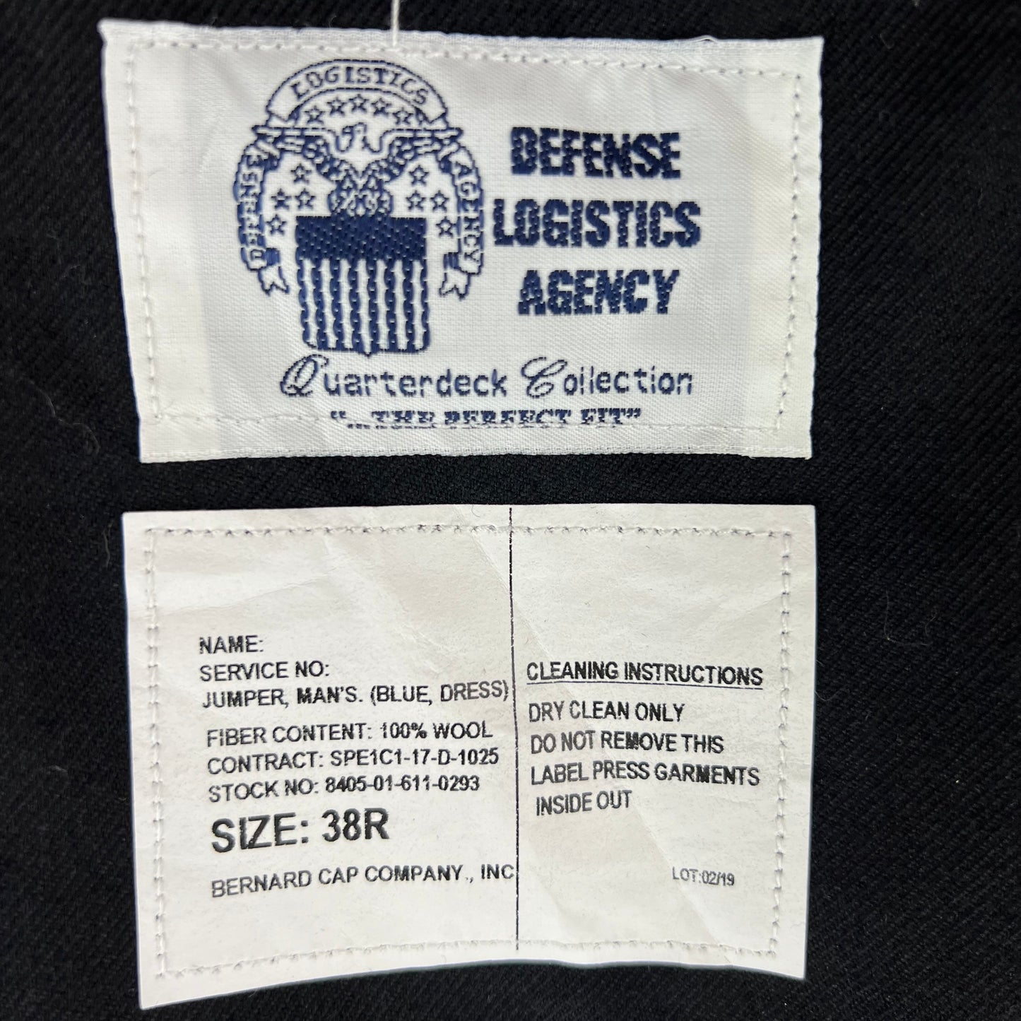 US Navy Sailor's Black Blue Crackerjack Jumper Top - Medium 38R