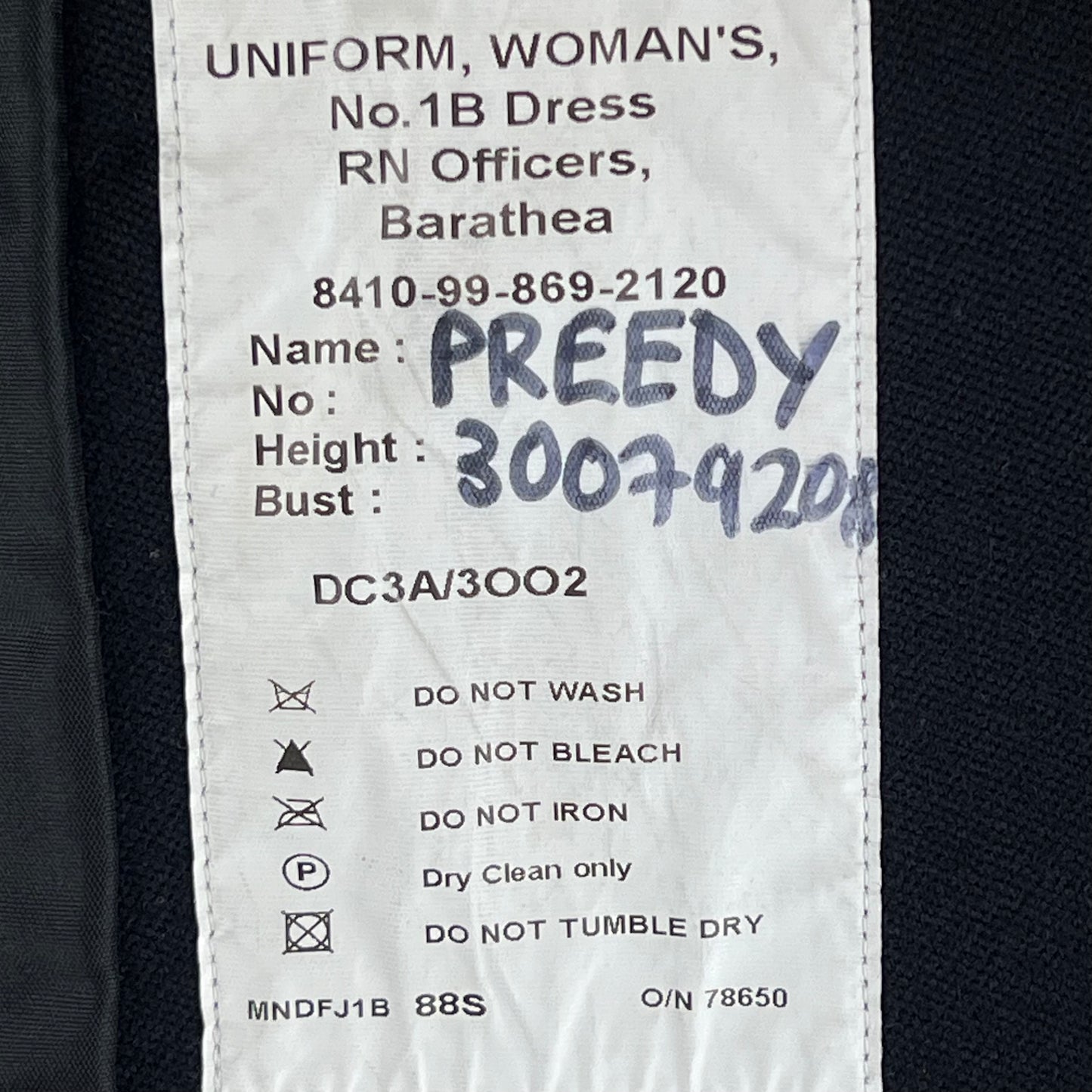 British Royal Navy Women's No. 1B Class 1 Dress Jacket - Small
