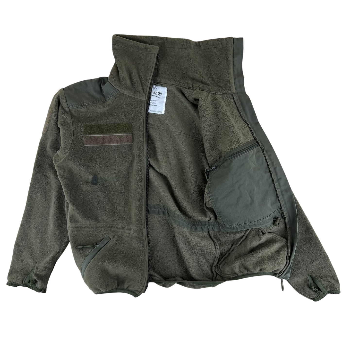 Austrian Army Olive Fleece Cardigan - Small 88-92 III/IV