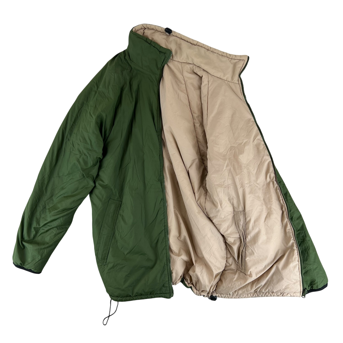 British Army Reversible Thermal Olive Green / Tan Quilted Jacket - Medium