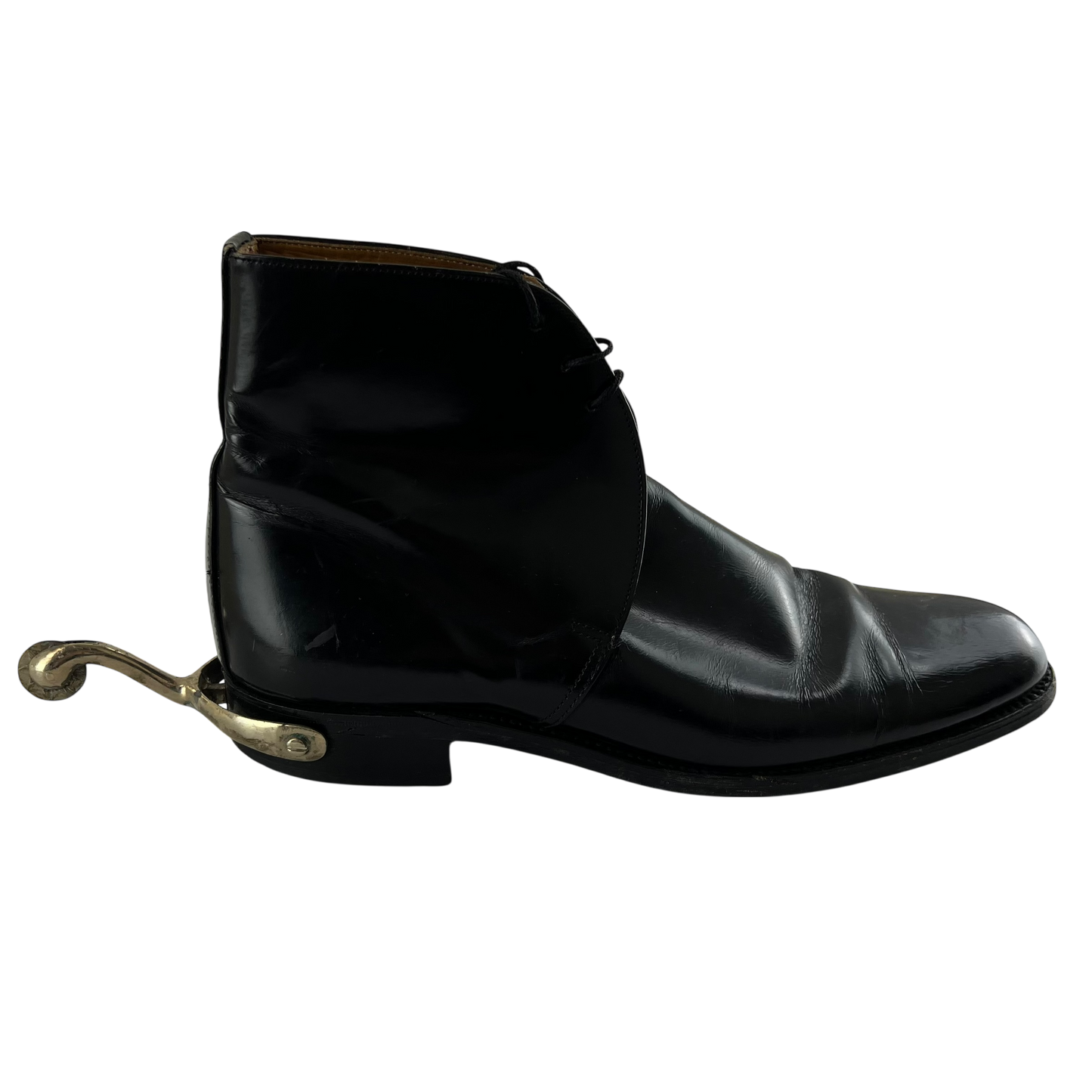 British Army Black George Boots w/ Spurs - Size 10