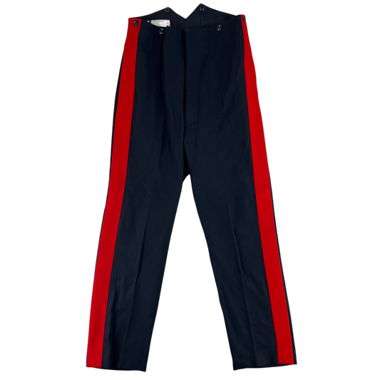 British Army Footguards Officers' Black Red Stripe Trousers - W34 L32