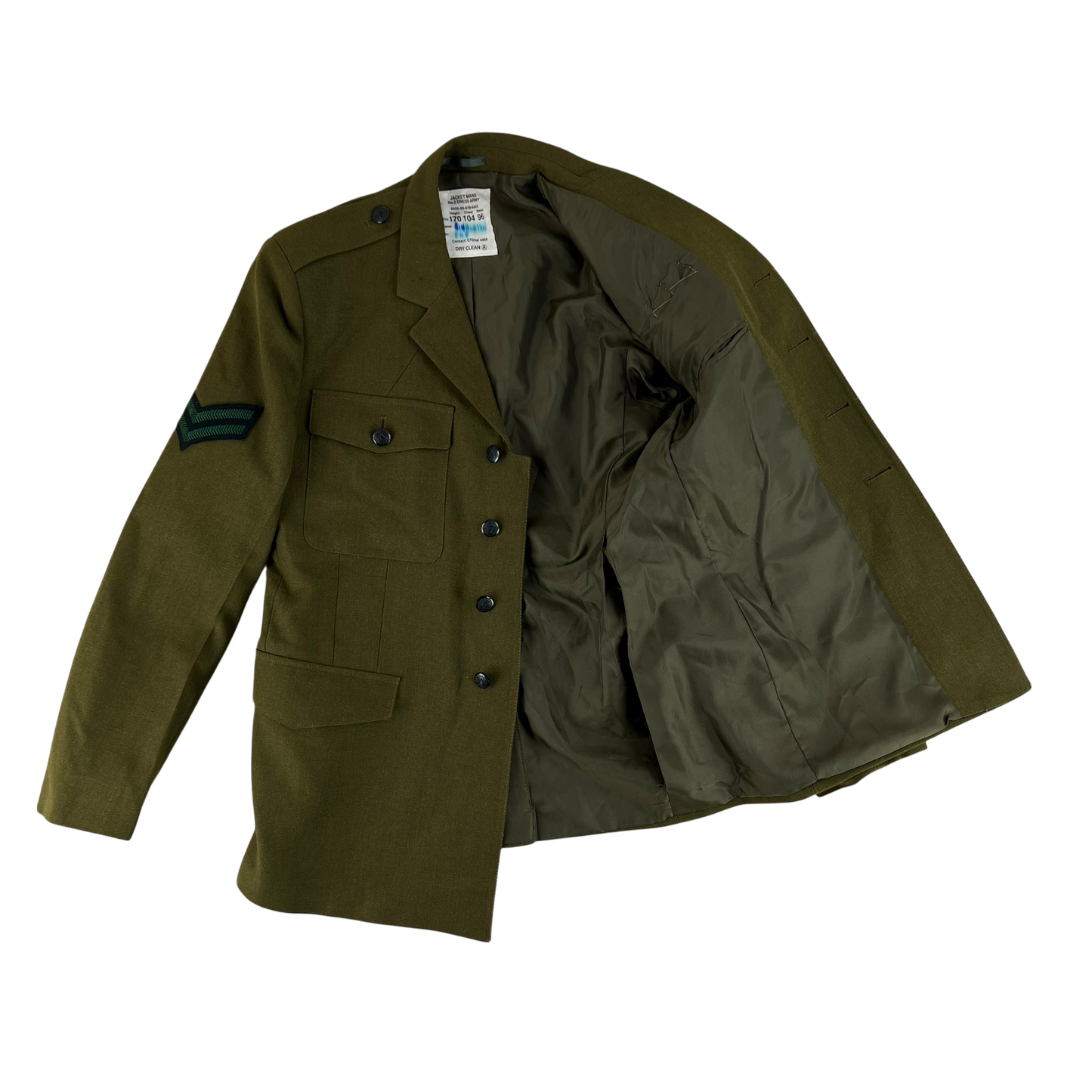 British Army No. 2 Khaki Green Dress Jacket - Royal Irish Rangers - Medium 170/104