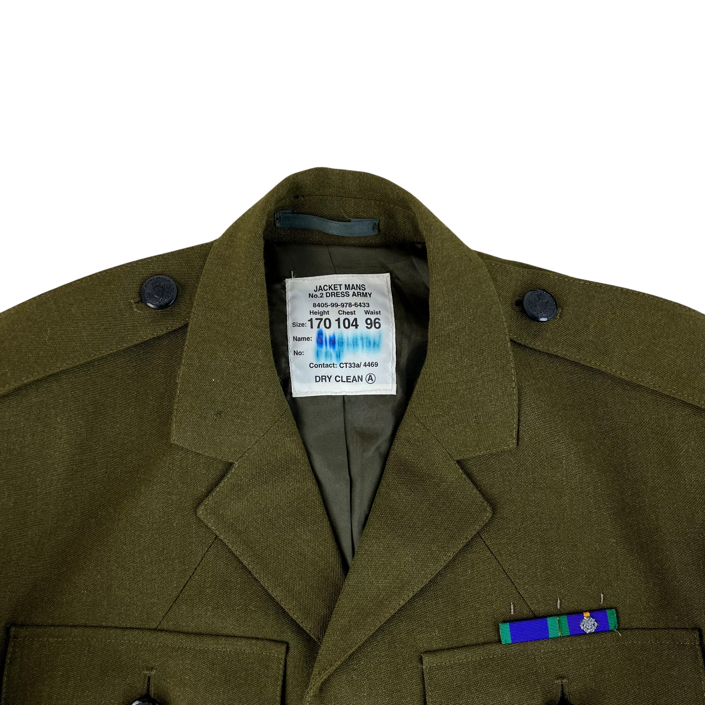 British Army No. 2 Khaki Green Dress Jacket - Royal Irish Rangers - Medium 170/104