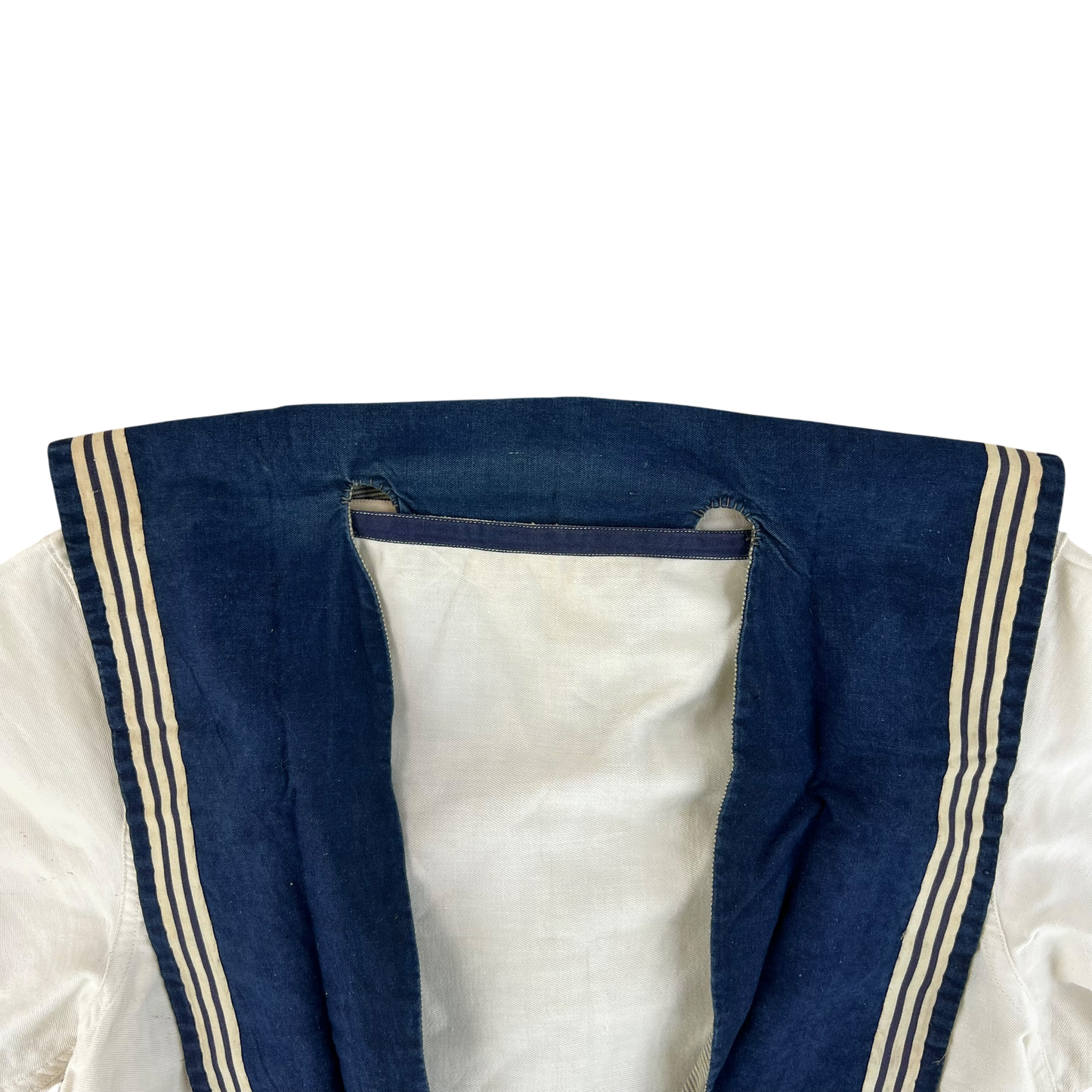 British Royal Navy 40s Class II White Jumper Sailor's Top - Small