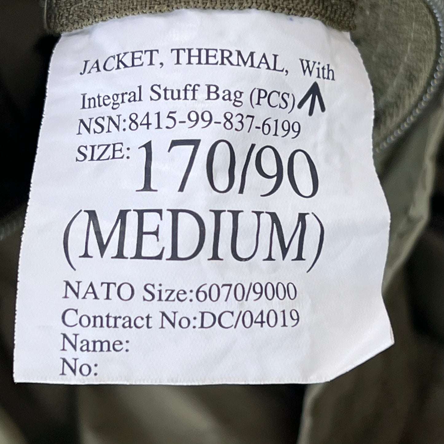 British Army Thermal Buffalo Jacket - Medium