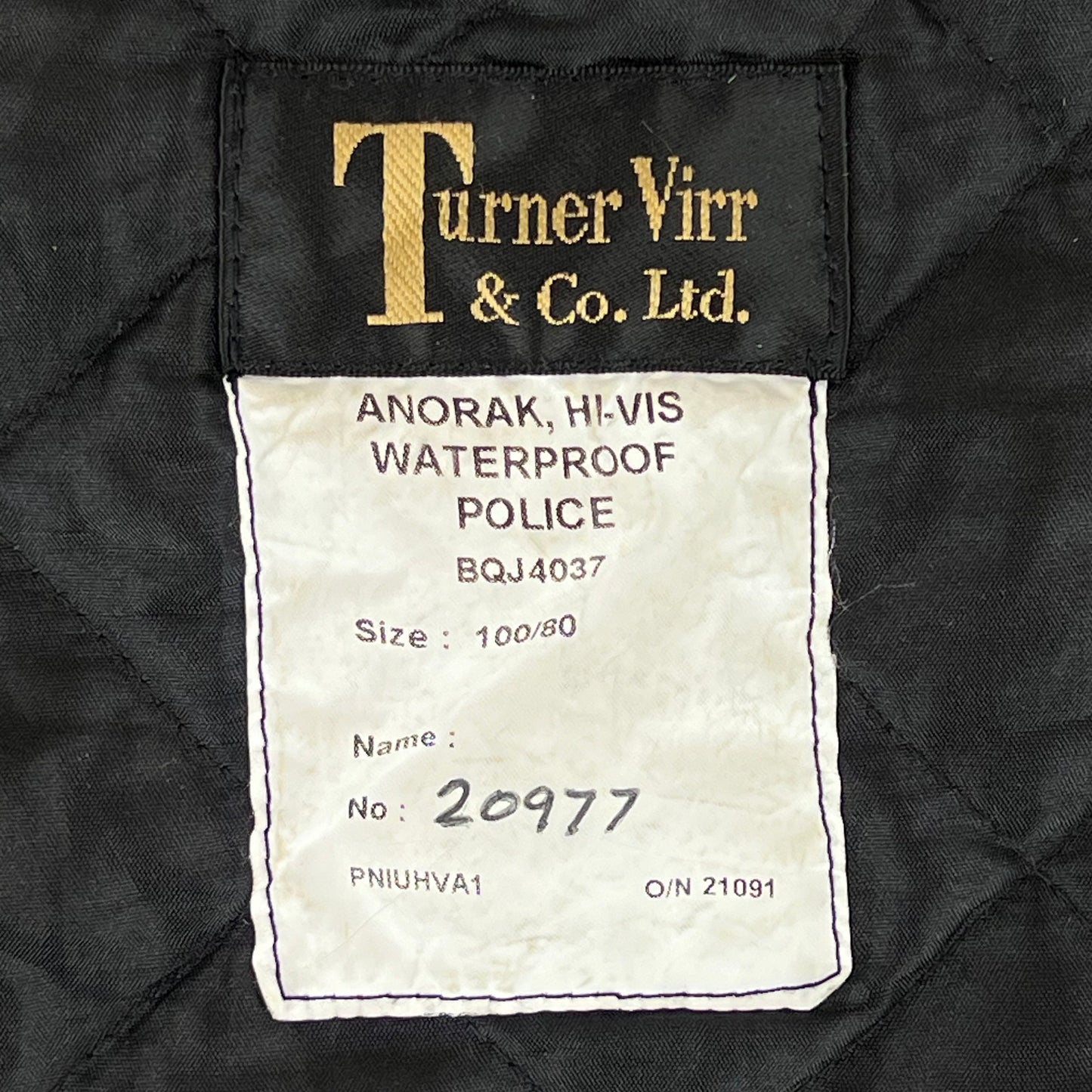 British Police Anorak Jacket Liner -