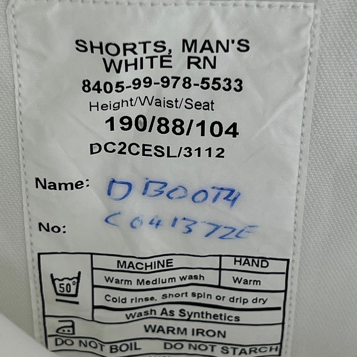 British Royal Navy White Dress Shorts - W35 190/88