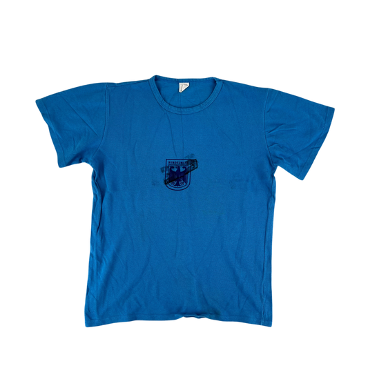 West German Army 70s Blue Training T Shirt - Medium Gr5