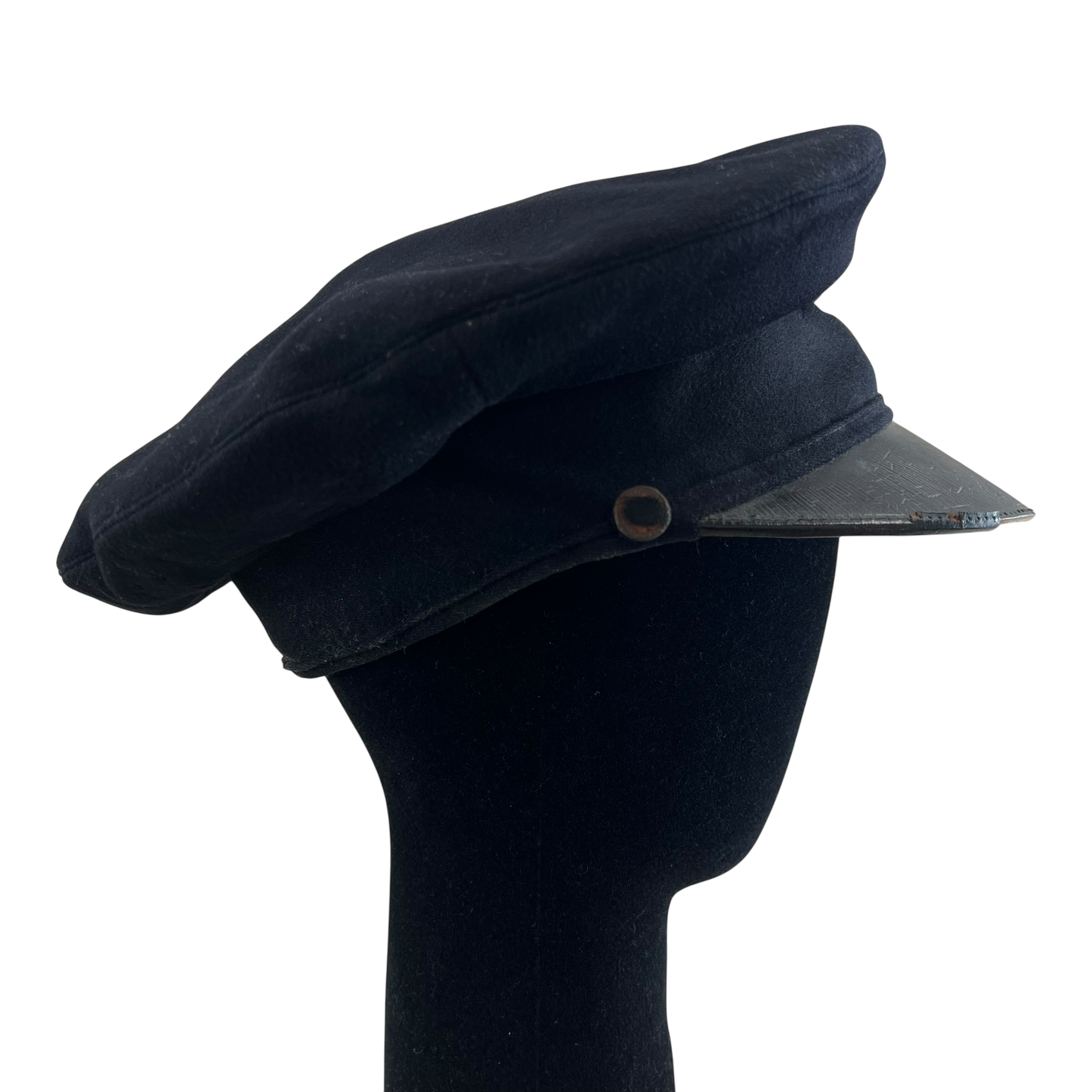 British Royal Navy 1940's Black Dress Cap - Medium