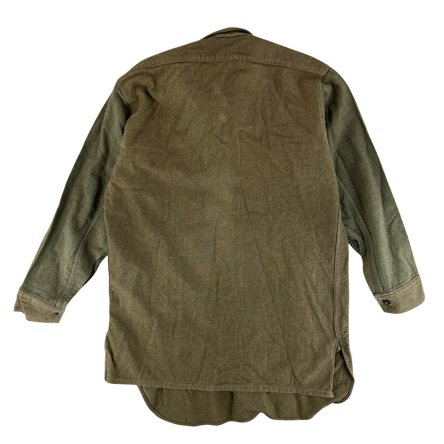 British Army WW2 Khaki Collared Wool Shirt - Large
