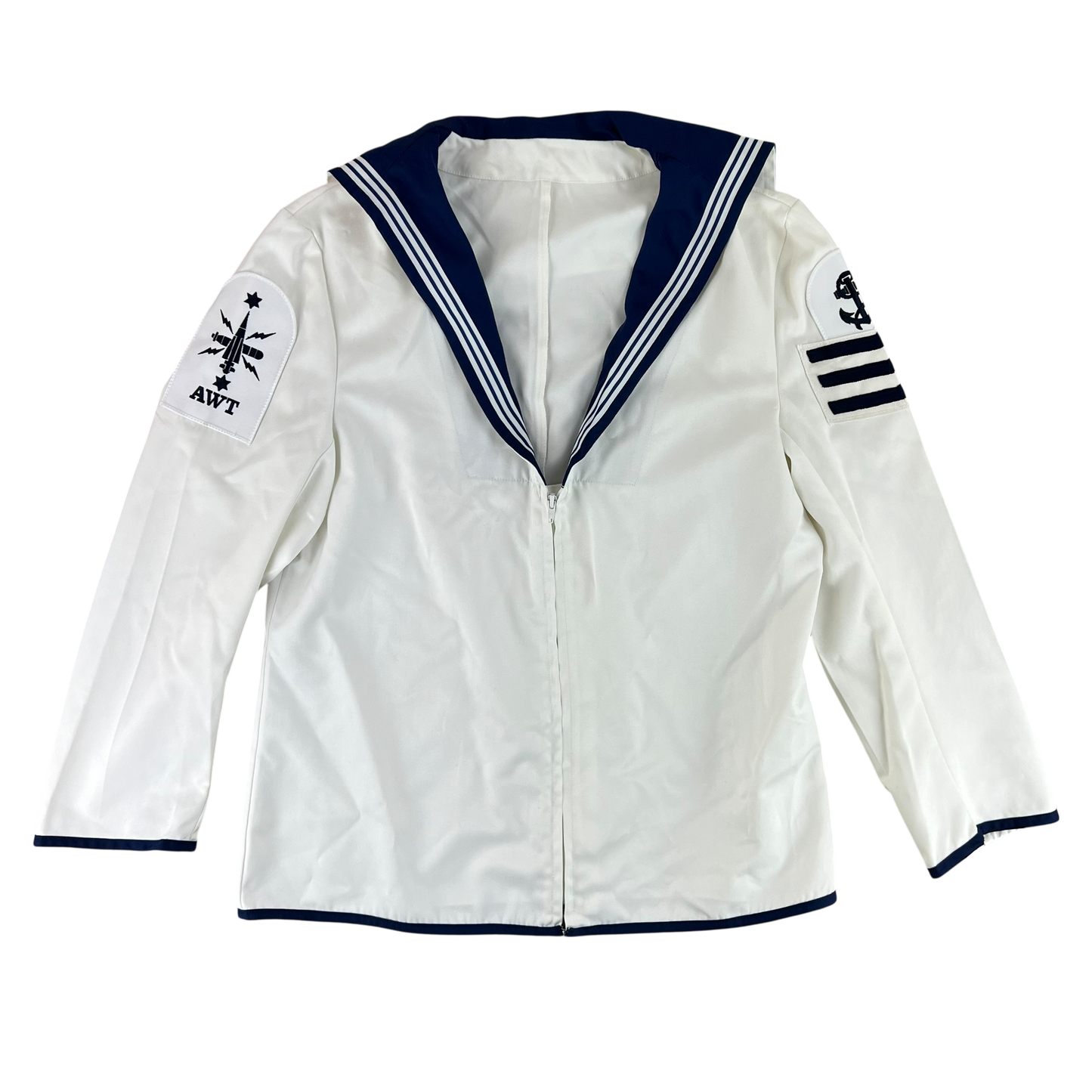 British Royal Navy Class II White Jumper Sailor's Top - Large 176/116