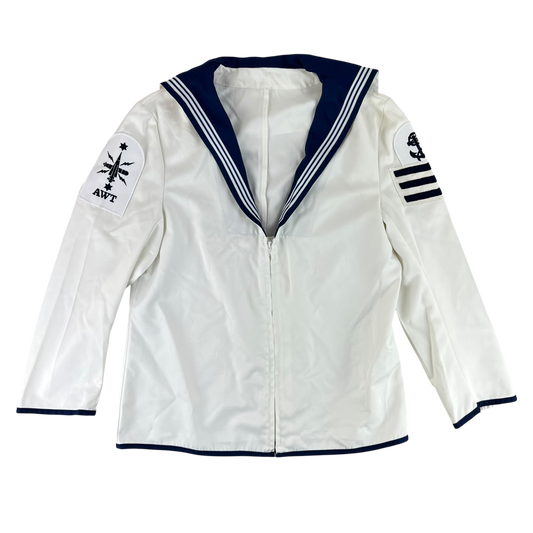 British Royal Navy Class II White Jumper Sailor's Top - Large 176/116