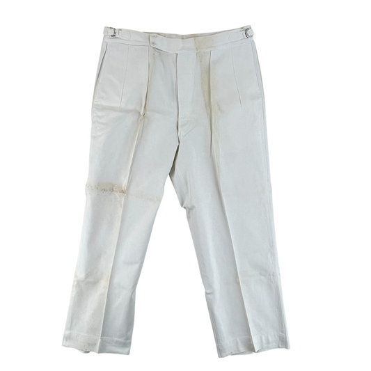 British Merchant Navy 50s Tropical White Trousers - W38 L29