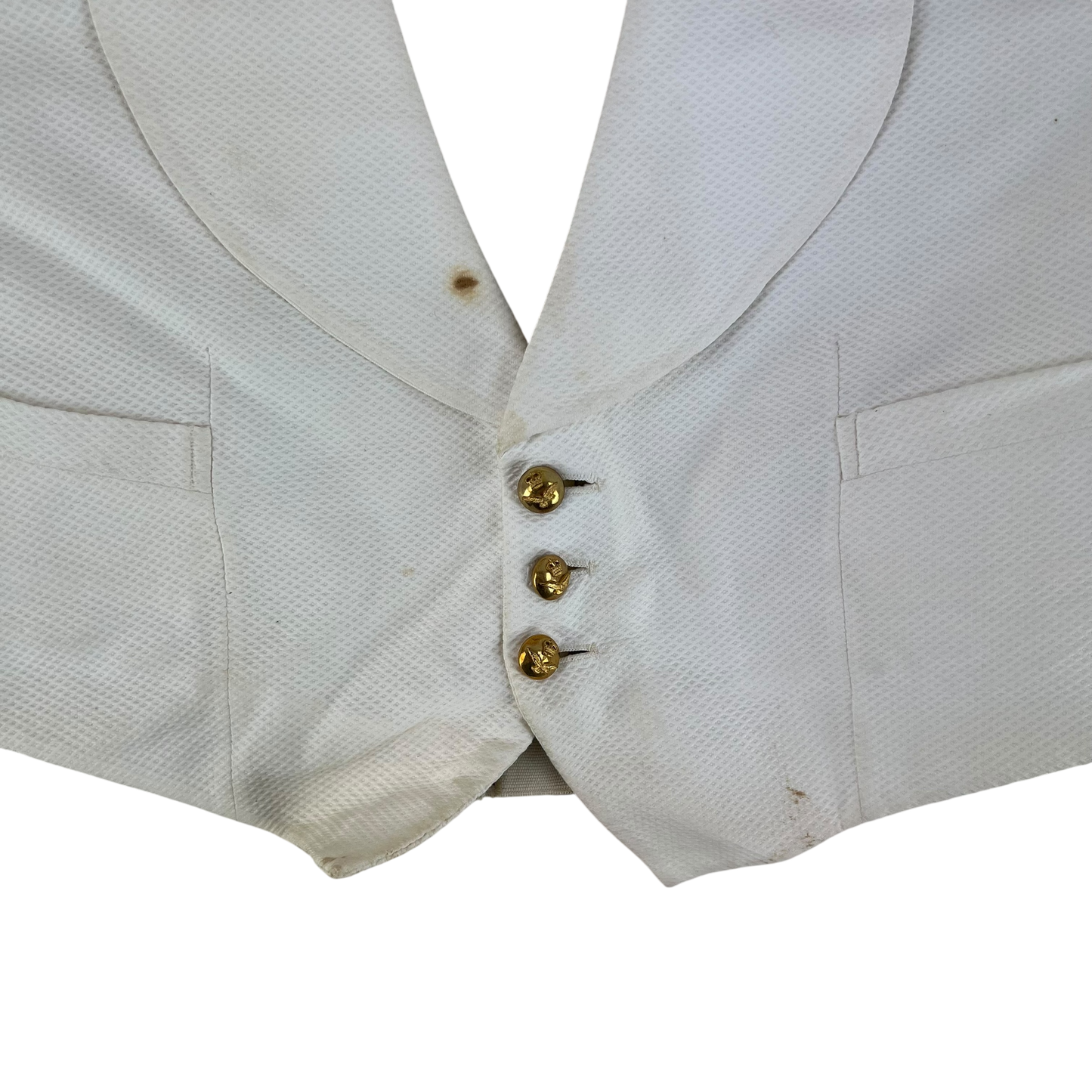 British RAF 40s White Mess Dress Waistcoat - Large