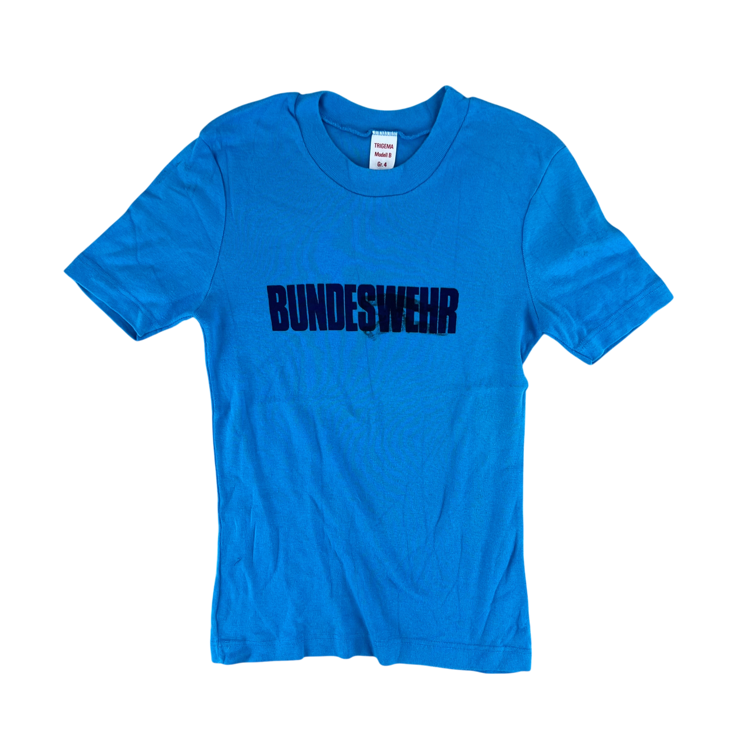 West German Army 70s Blue Training T Shirt - XX Small