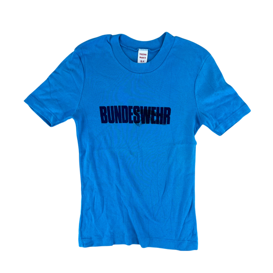 West German Army 70s Blue Training T Shirt - XX Small