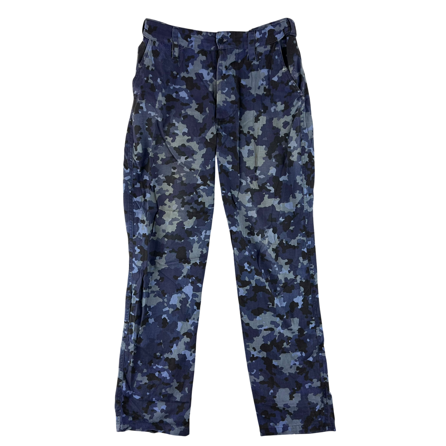 Romanian Navy M2017 Blue Camouflage Ripstop Trousers - W32 L31