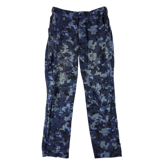 Romanian Navy M2017 Blue Camouflage Ripstop Trousers - W32 L31