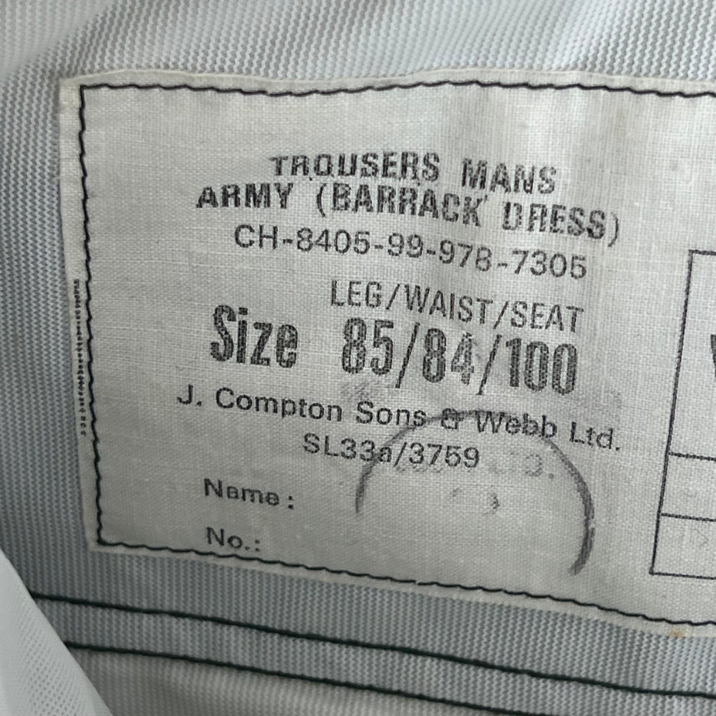 British Army Barrack Dress Green Trousers - W30 L27.5