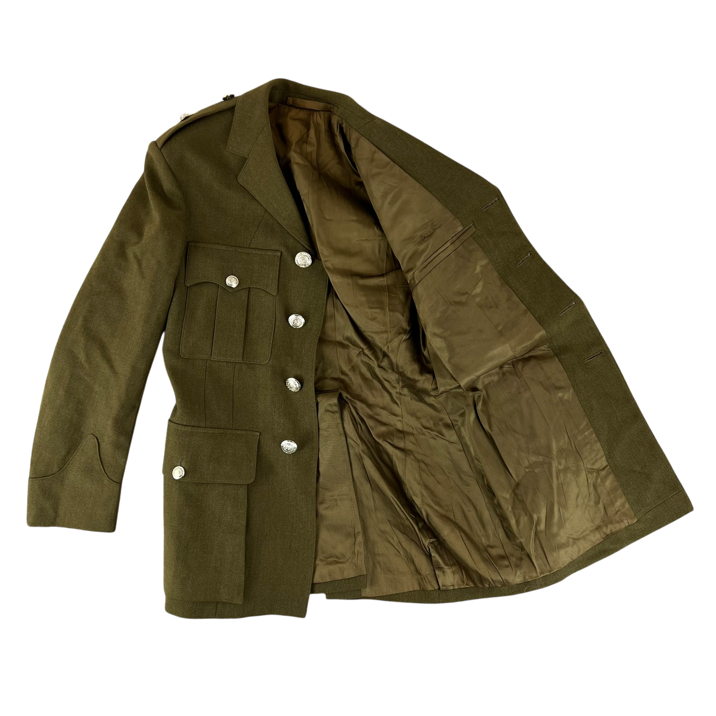 British Army 60s Moss Bros. No. 2 Olive Green Dress Jacket - RLC - Medium