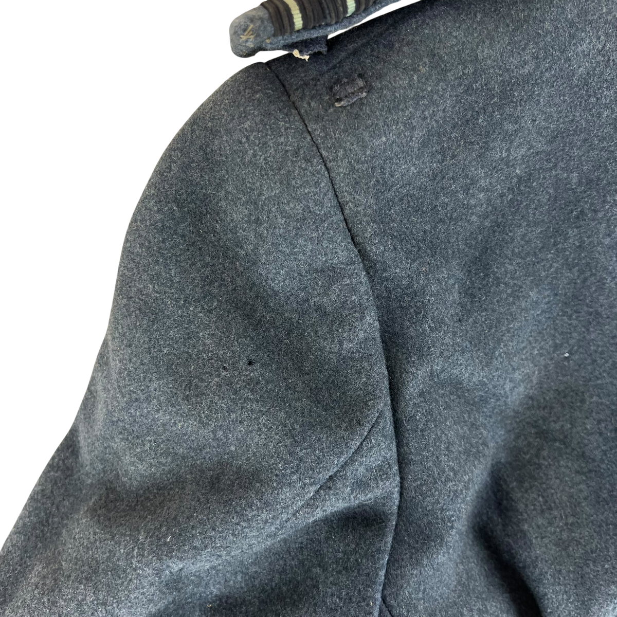 British RAF WW2 40's Officer's Blue Grey Wool Greatcoat w/ Belt - Medium Size 6