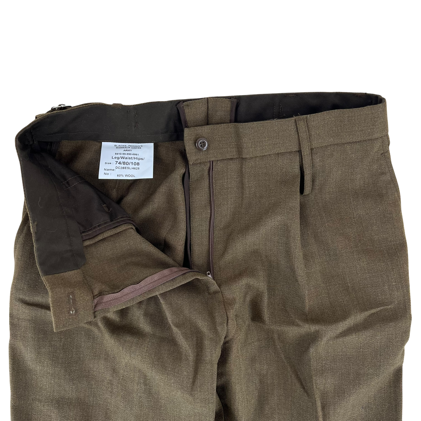 British Army No. 2 FAD Barracks Brown Women's Slacks Trousers - W32 L27