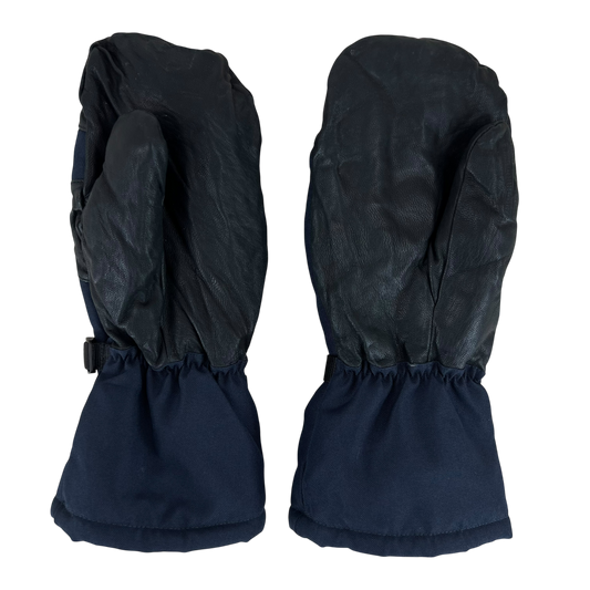 Dutch Army Navy Blue Fur Lined Winter Mittens - Large