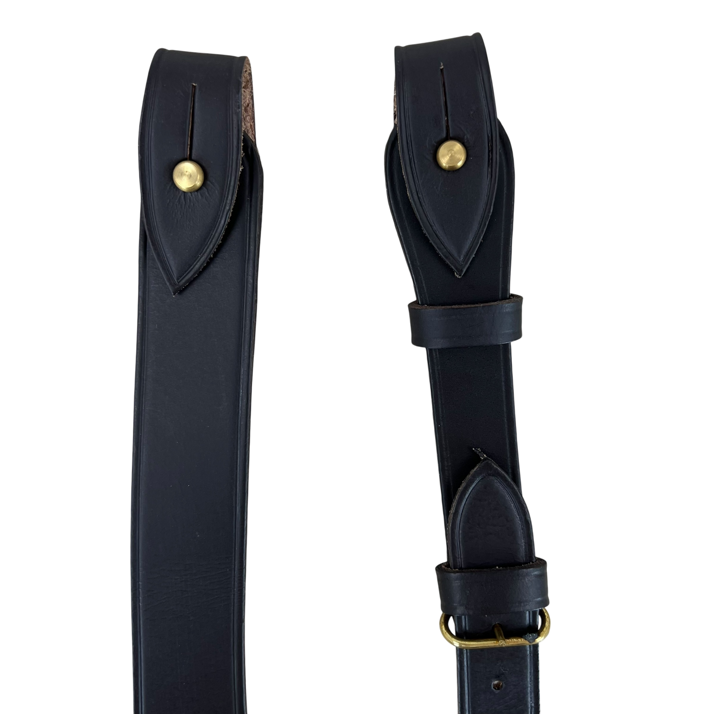 British Army Black Leather Sam Browne Belt Shoulder Strap - L36