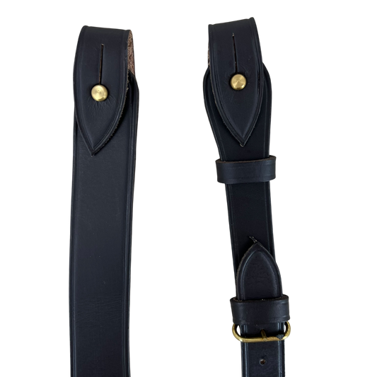 British Army Black Leather Sam Browne Belt Shoulder Strap - L36
