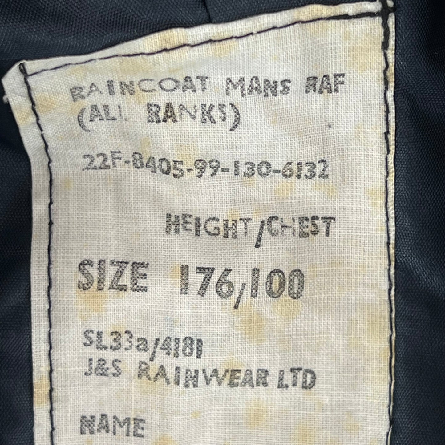British Royal Air Force Raincoat Trench Coat - Medium 176/100