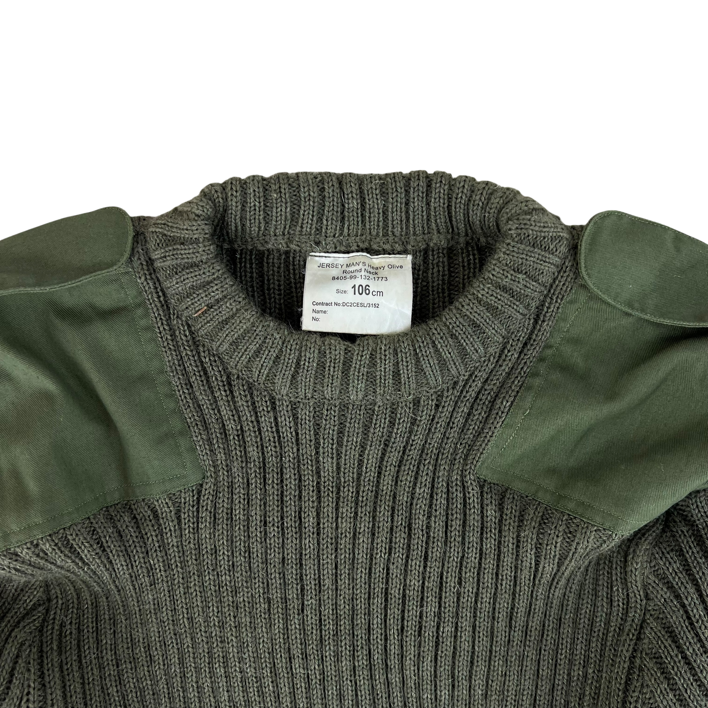 British Army Olive Green Pullover Jumper - Large 106cm