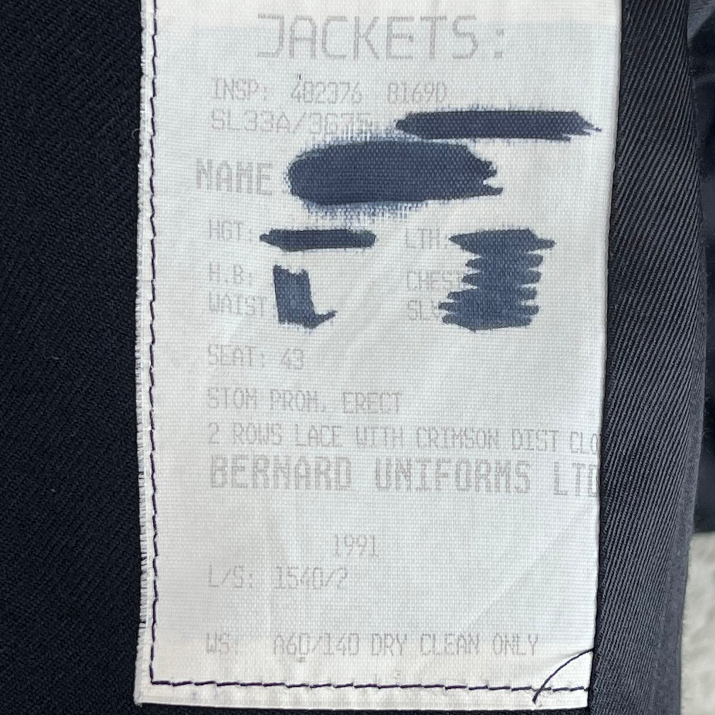 British Merchant Navy Black Dress Blazer Jacket - Large