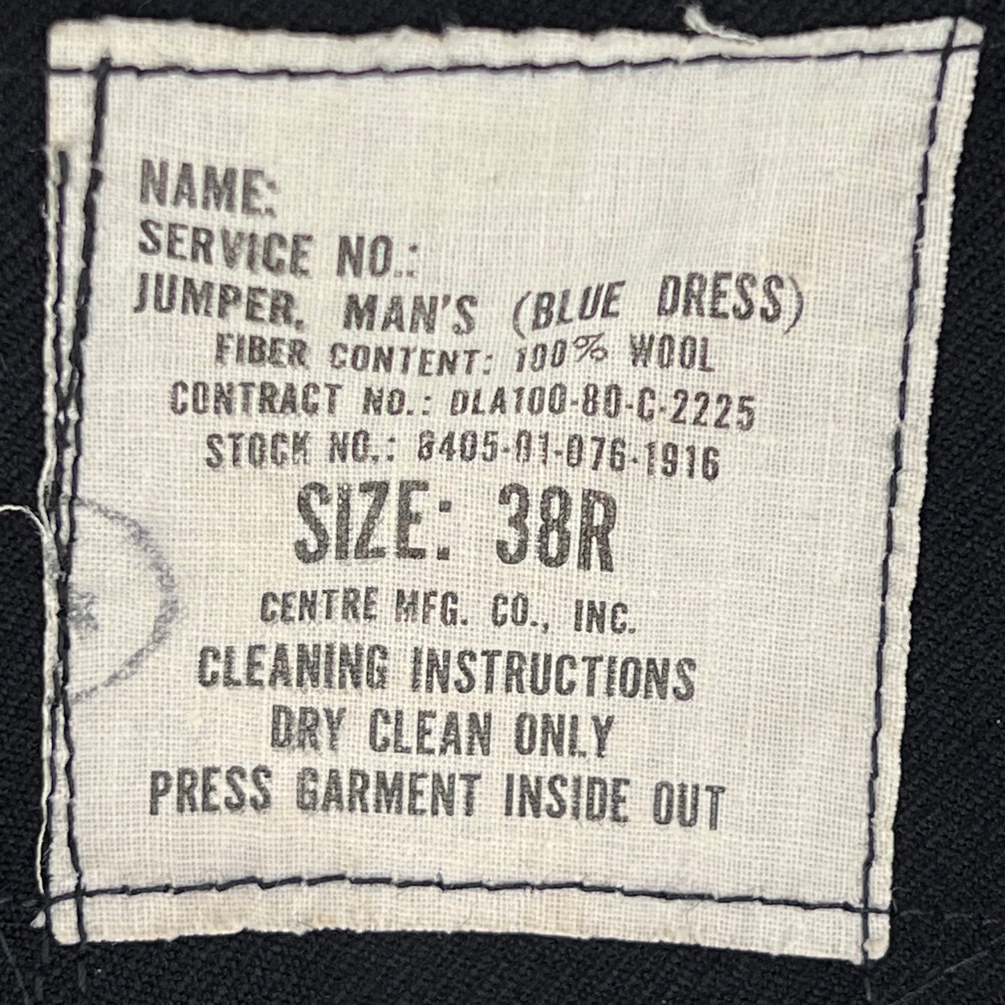 US Navy 80s Sailor's Black Blue Crackerjack Jumper Top - Medium 38R