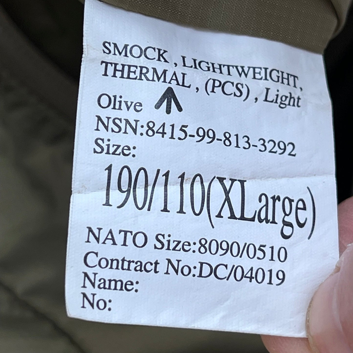 British Army Thermal Buffalo Pullover Smock - X Large