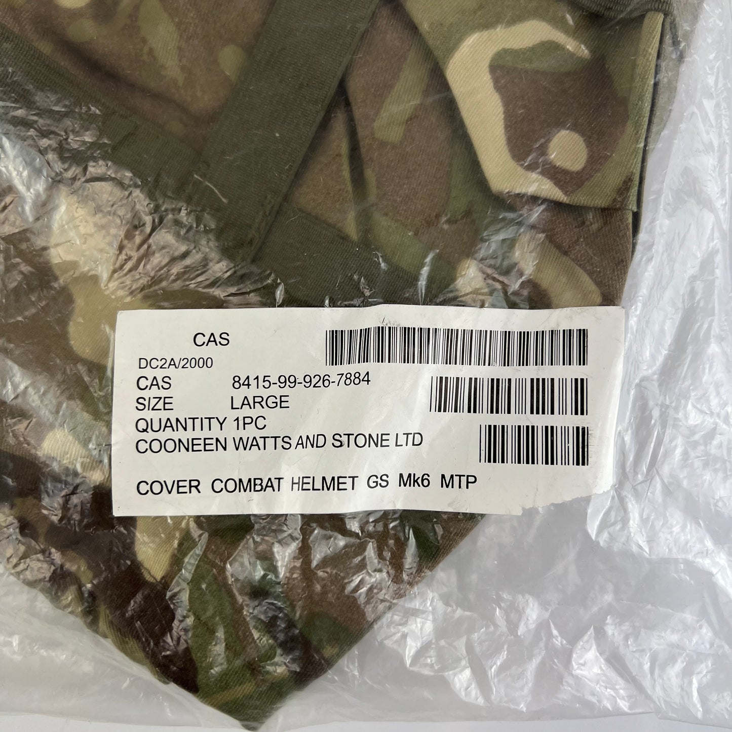 British Army MTP Camouflage Helmet Cover Mk 6 - Large