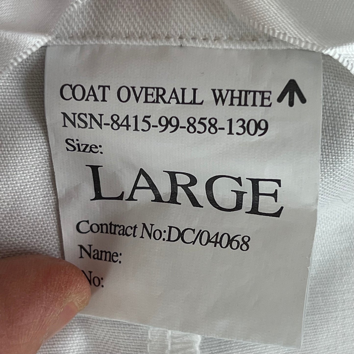 British Royal Navy White Dust Coat Overall - Large