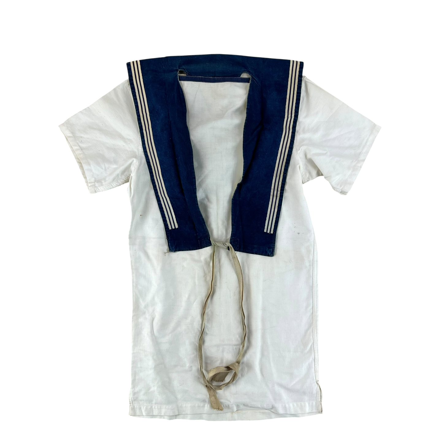 British Royal Navy 40s Class II White Jumper Sailor's Top - Small