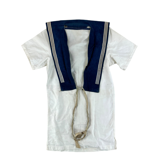 British Royal Navy 40s Class II White Jumper Sailor's Top - Small