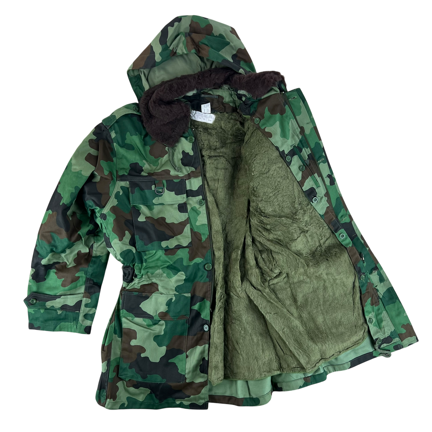 Serbian Army M93 Oak Leaf Camouflage Parka w/ Thermal Liner - Medium 172/100